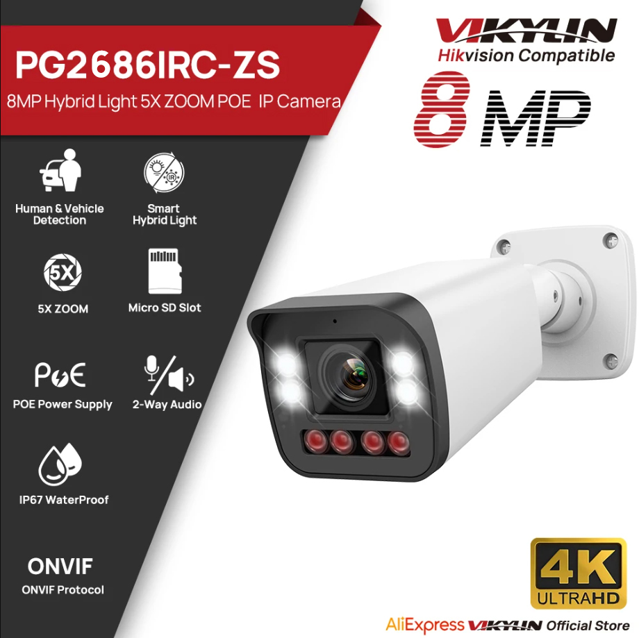 Home Security Hikvision - Cámara IP VIKYLIN de 8MP con
