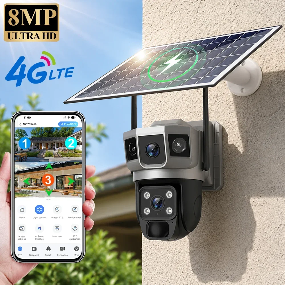 Home Security Packages - Cámara V380 4K con 3 Pantallas,