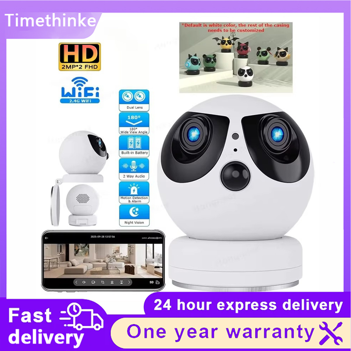 Home Security Ai - Cámara IP CCTV de Doble Lente