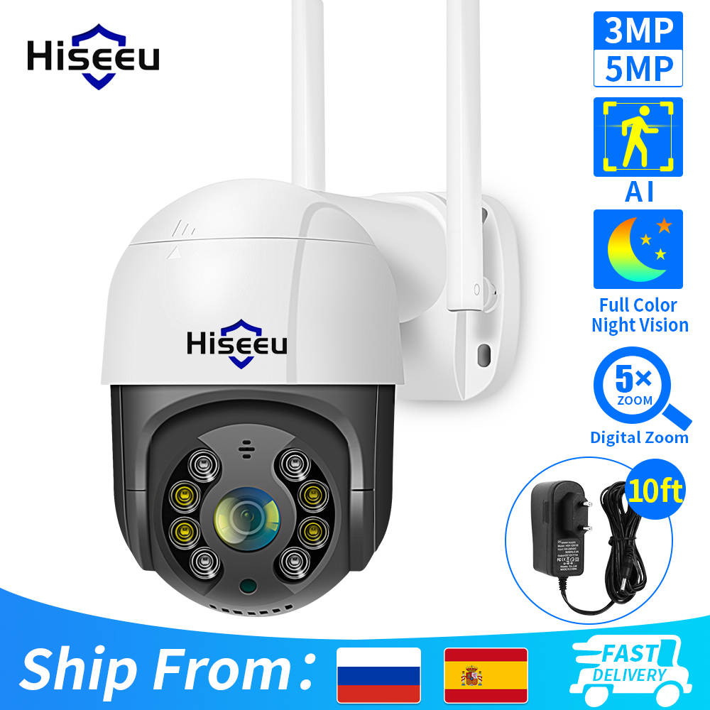 Home Security Ai - Hiseeu-cámara inteligente PTZ 4K de 8MP,