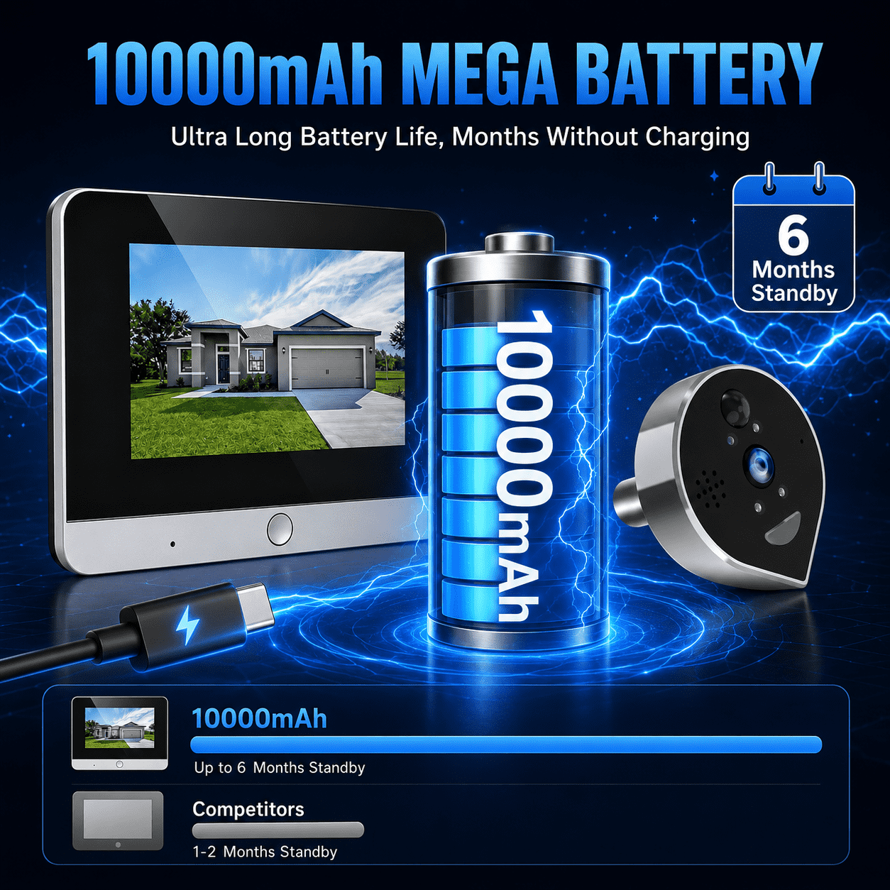 Mirilla Inteligente de 5MP con - Peephole Camera Viewer reseña y precio