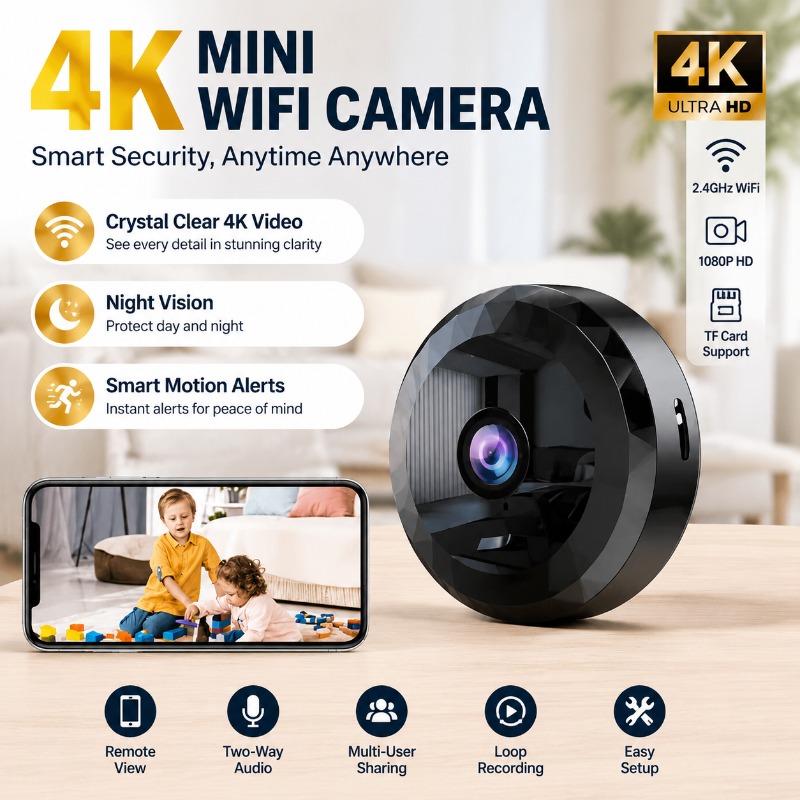 Mini Cámara WiFi 4K, Cámara de - Home Security Ai reseña y precio