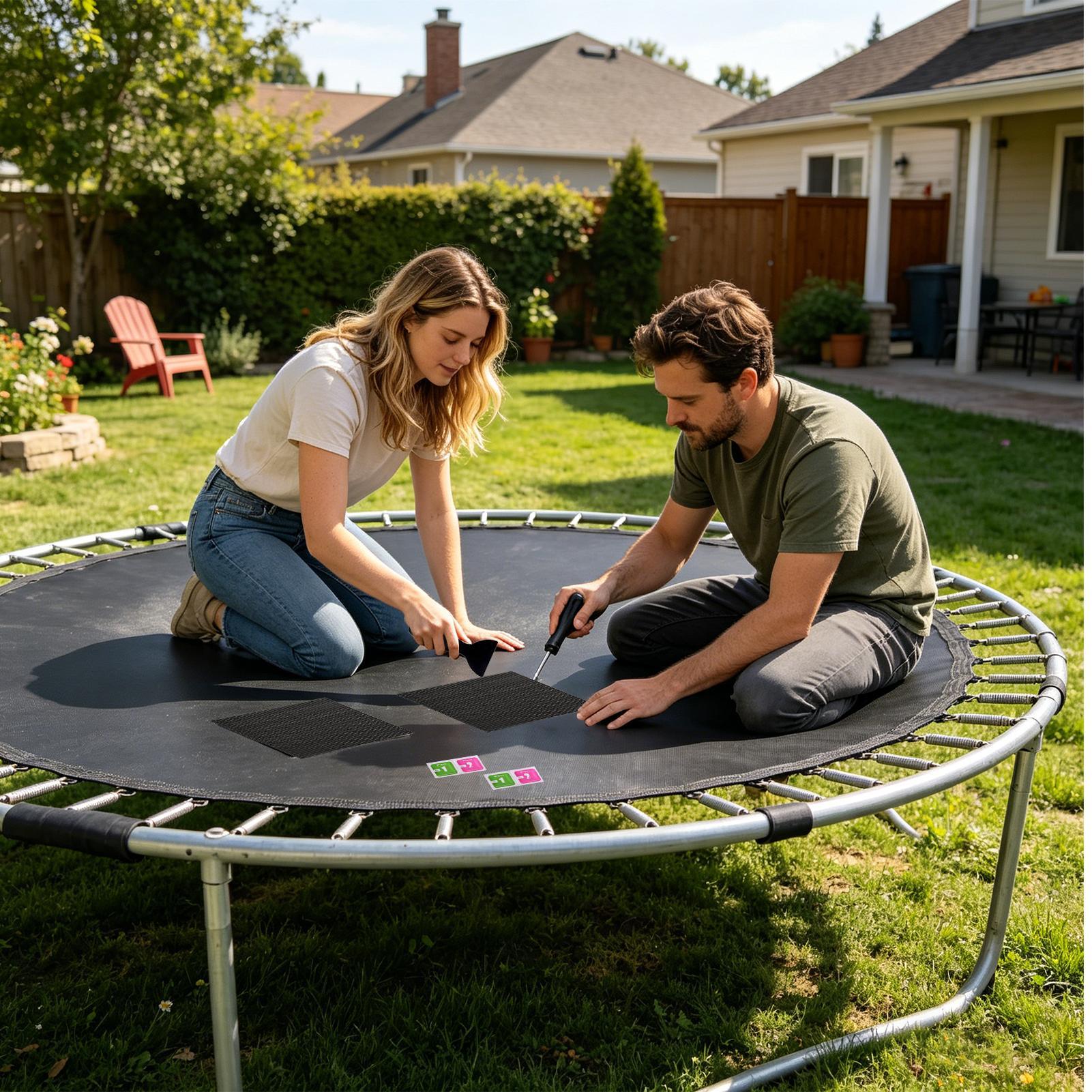 Parche para trampolín, resiste - Home Security Training reseña y precio