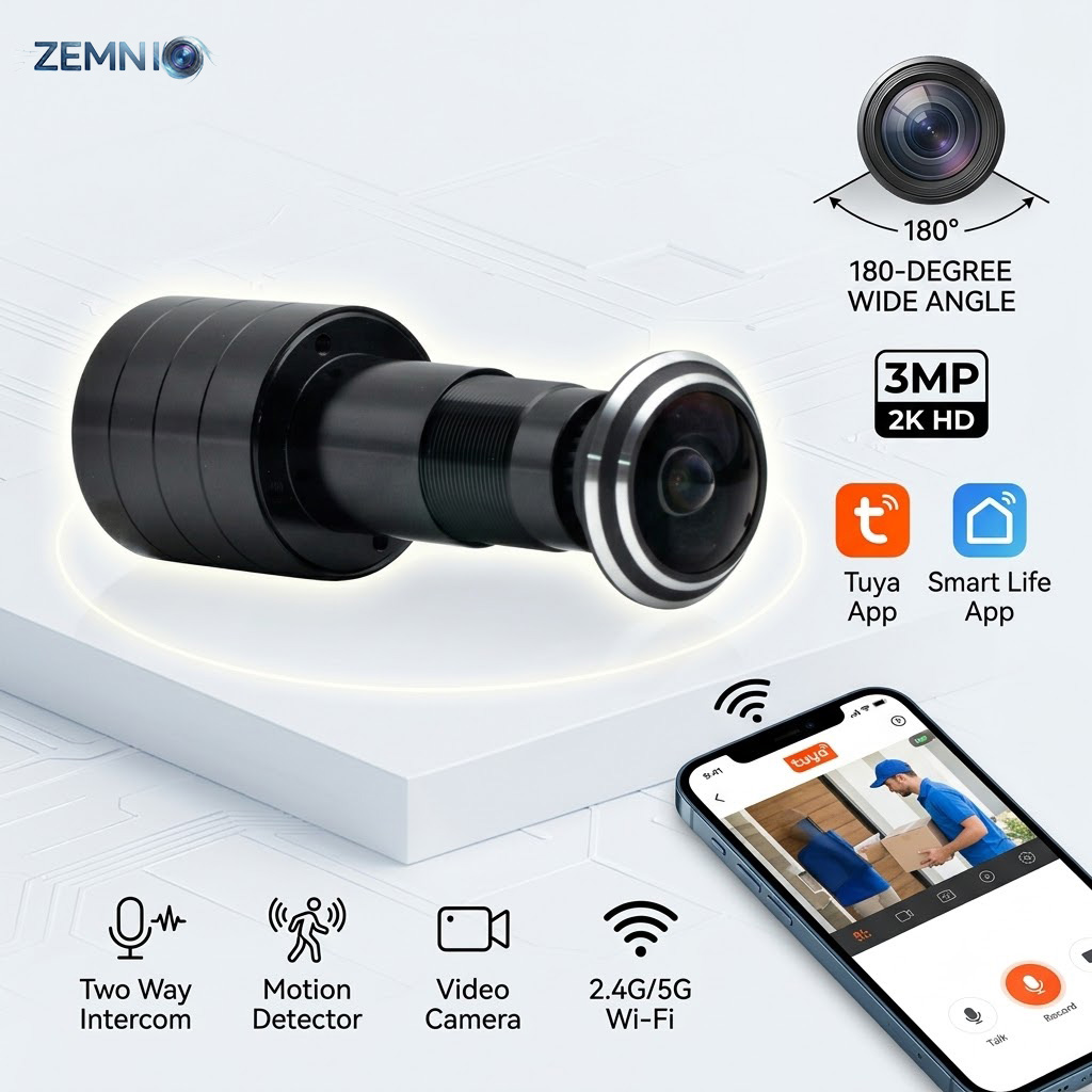 Cámara de Mirilla WiFi 3MP 2K, - Peephole Camera Viewer reseña y precio