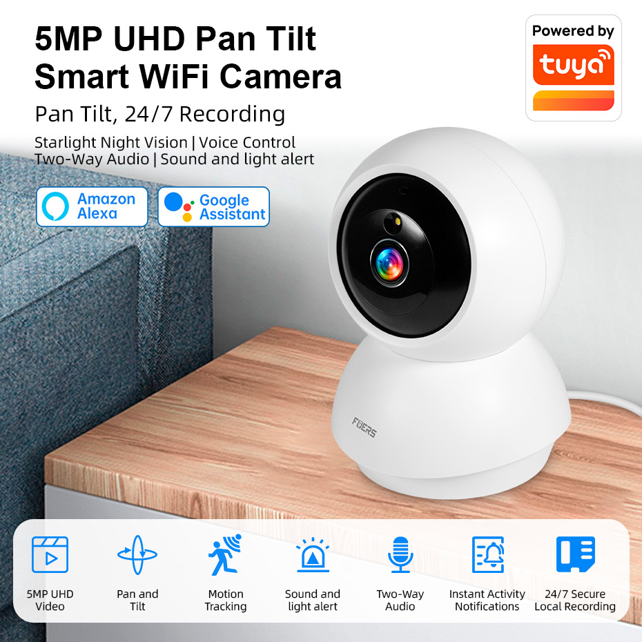Cámara WiFi Fuers de 5MP, cáma - Home Security Ai reseña y precio