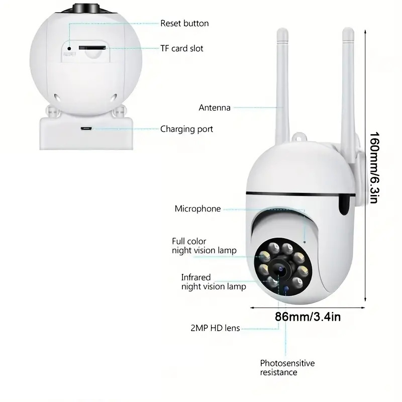 Cámara IP 4K PTZ WiFi para ext - Home Security Ai reseña y precio