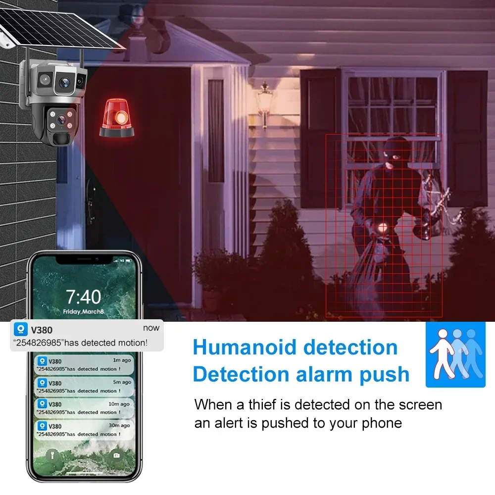 Cámara V380 4K con 3 Pantallas - Home Security Packages reseña y precio