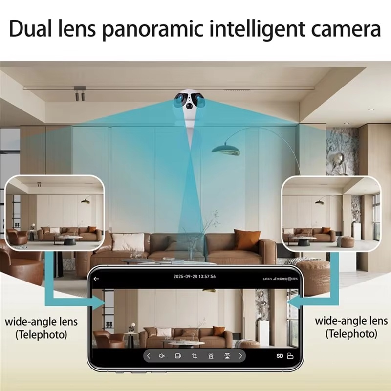 Cámara IP CCTV de Doble Lente  - Home Security Ai reseña y precio