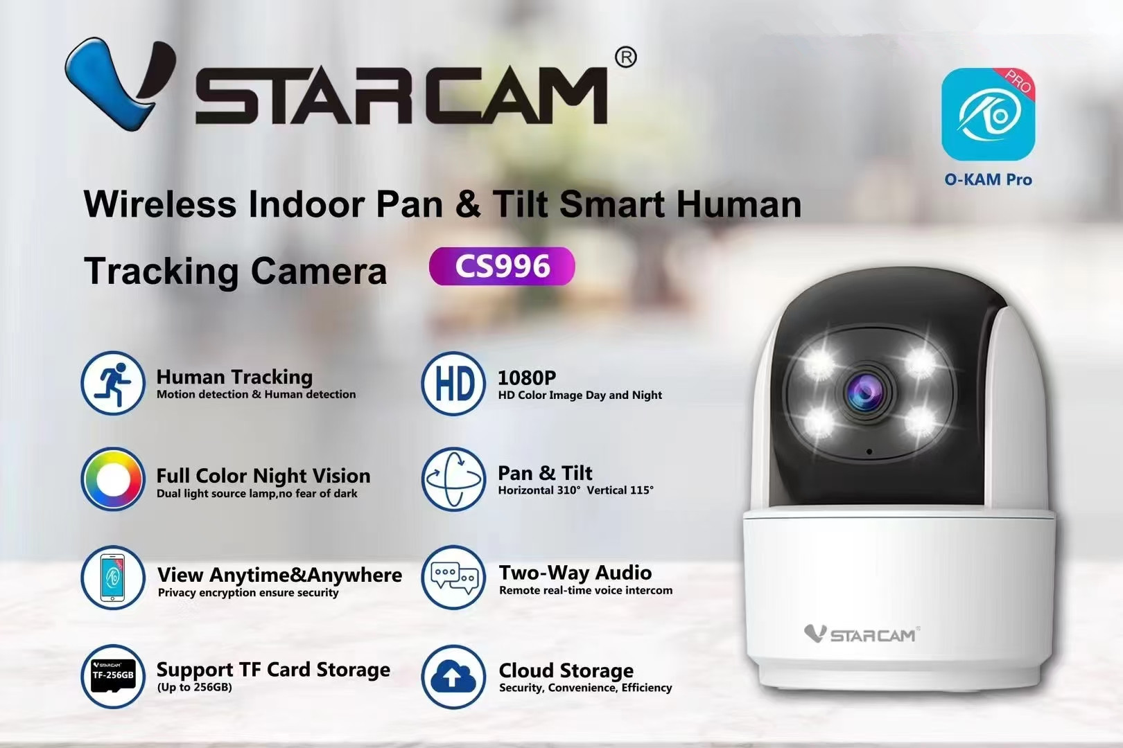 Vstarcam C996 3MP 1296P O-Kam  - Home Security Ai reseña y precio